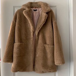 Topshop Tan Sherpa Coat